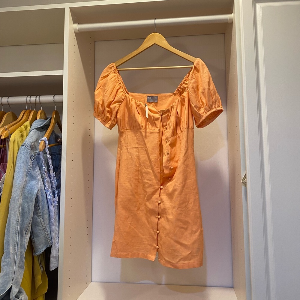 ASOS Design Ruched Button Mini Dress - Picture 6 of 7